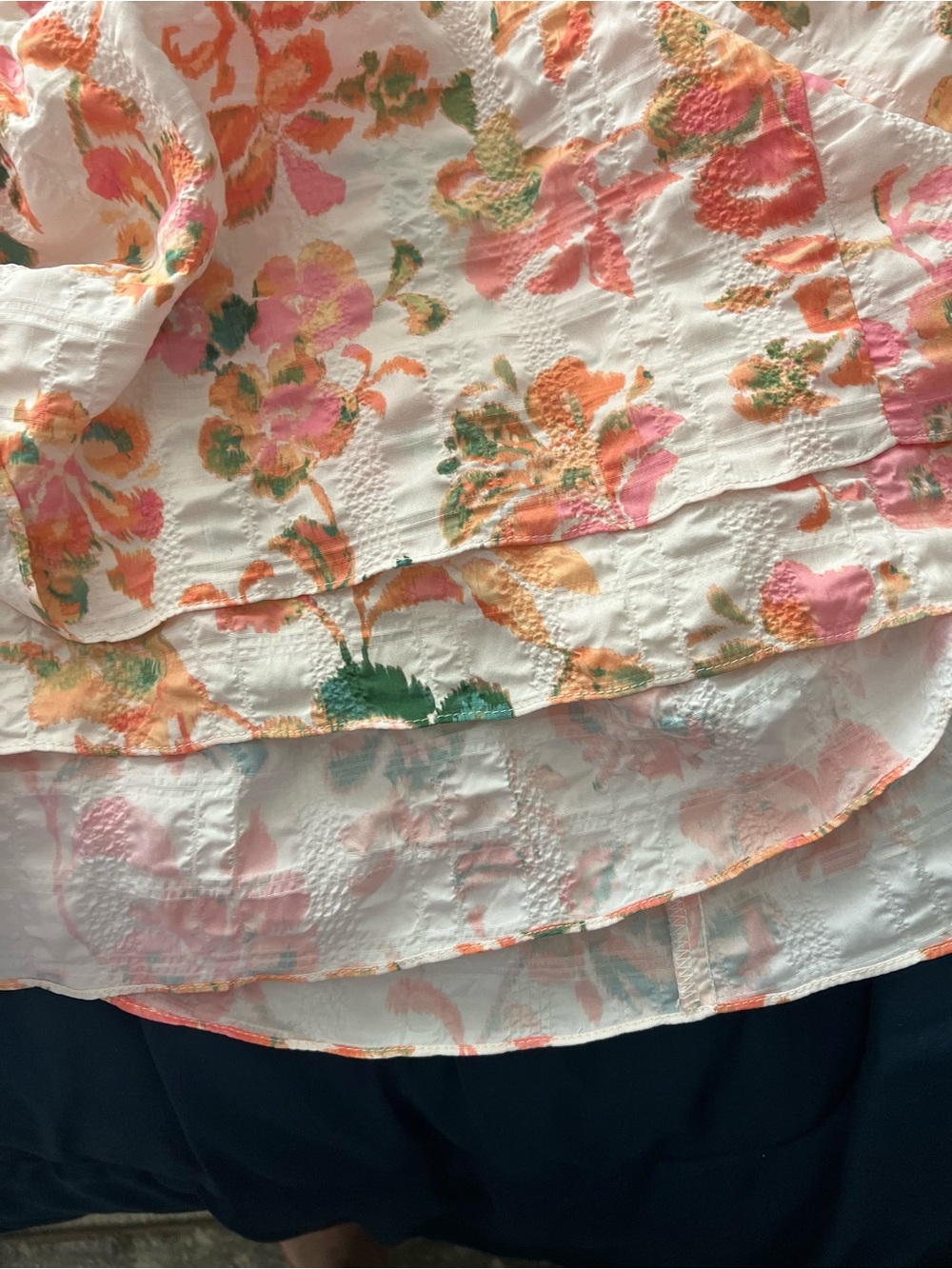 Misa Los Angeles Watercolor Floral Tie-Back Cotton Top in Pink, Green & Cream - Picture 4 of 6